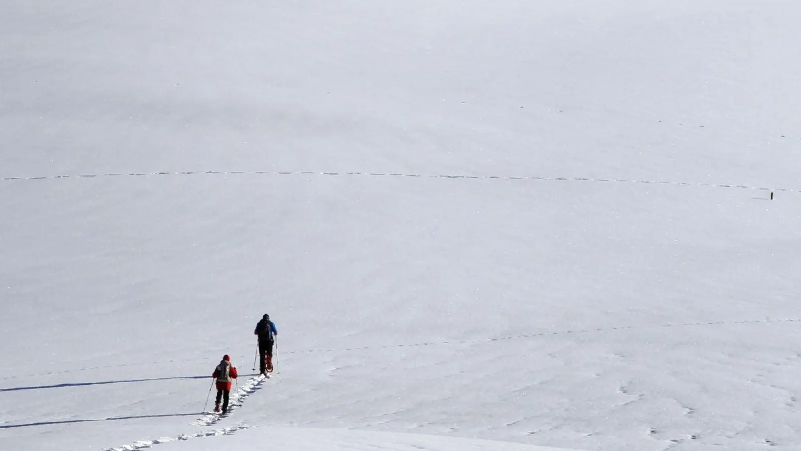 Je mehr Kilo man samt der Ausrüstung auf die Waage bringt, desto größer sollte der Schneeschuh sein. (Foto: Karl-Josef Hildenbrand/dpa/dpa-tmn)