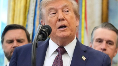 „Ich bin kein Diktator“, sagt Trump über sich selbst. (Archivfoto)  (Foto: Mark Schiefelbein/AP/dpa)