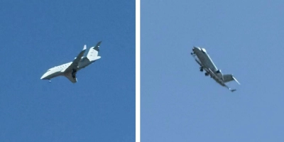 Ein Passagierjet zog am Montag und Dienstag über Westmittelfranken im Tiefflug auffällige Kreise. (Foto: Nico Höhn)