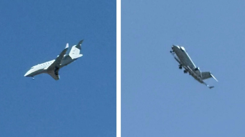 Ein Passagierjet zog am Montag und Dienstag über Westmittelfranken im Tiefflug auffällige Kreise. (Foto: Nico Höhn)