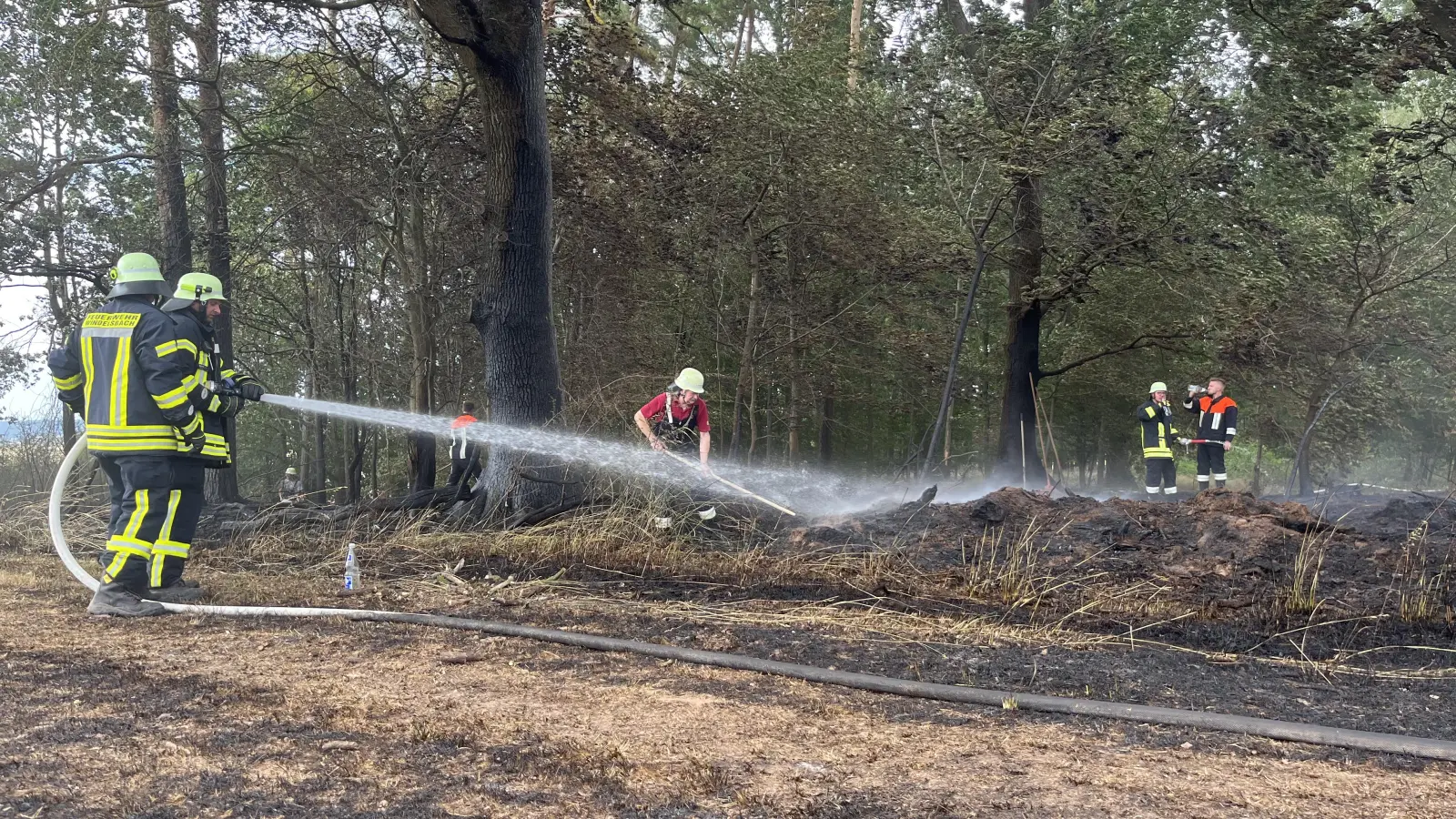 Bei einem Waldbrand müssen die Einsatzkräfte schnell handeln, damit sich das Feuer nicht weiter ausbreitet.  (Foto: Volker Raab)