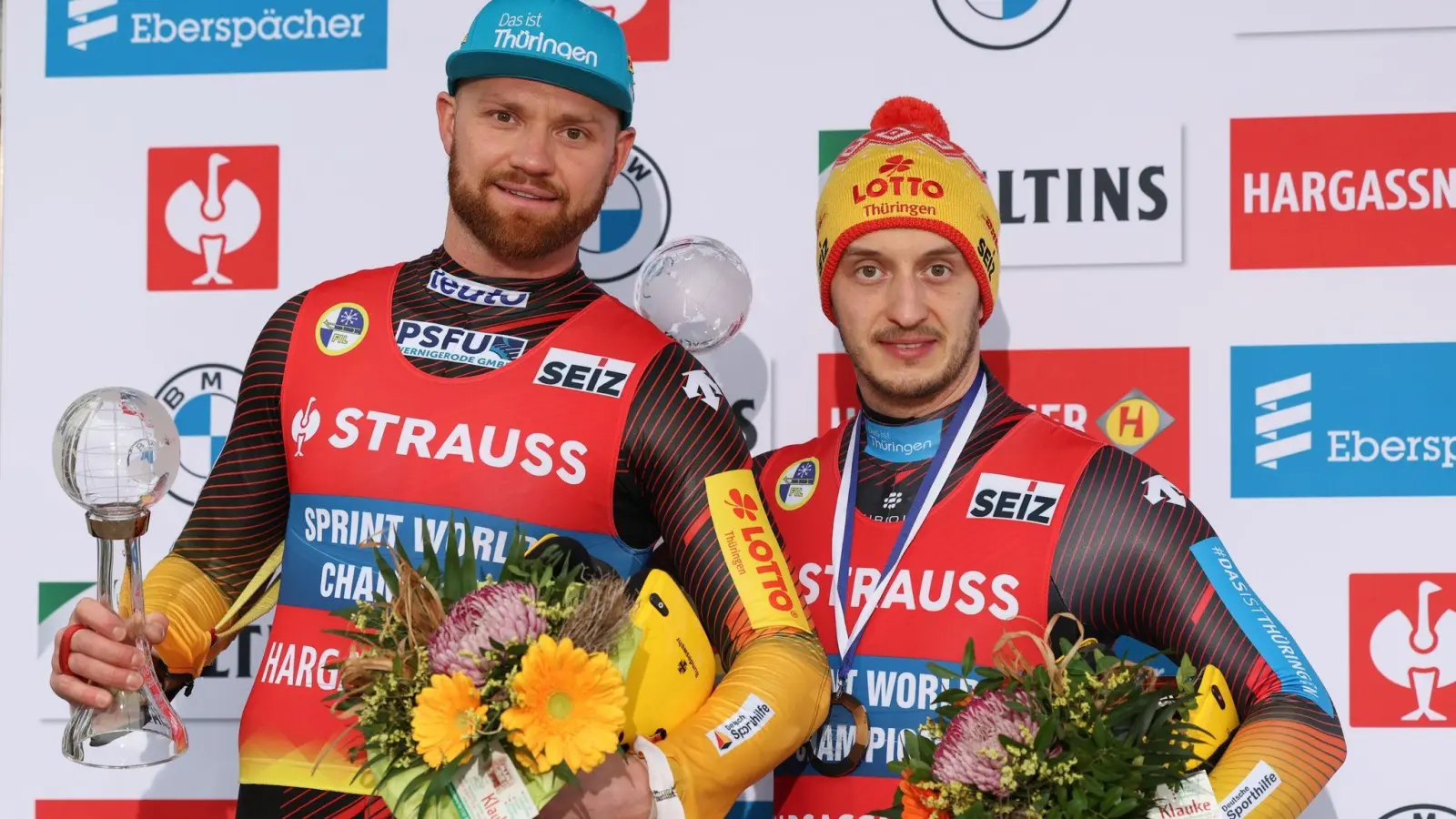 Die Rodler Toni Eggert und Sascha Benecken gewannen zusammen elf WM-Titel, olympisches Silber in Peking (2022) und Bronze in Pyeongchang (2018). (Foto: Friso Gentsch/dpa)