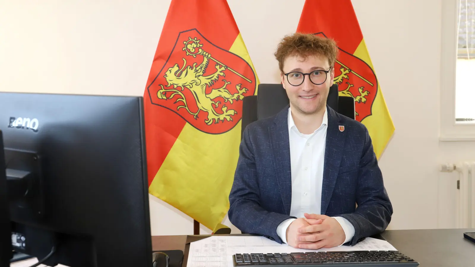 Mehr als 90 Prozent holte der 33-jährige Amtsinhaber Marco Meier bei der Bürgermeisterwahl. (Archivbild: Oliver Herbst)