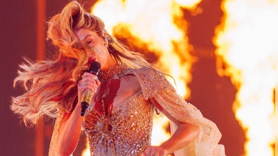 Delta Goodrem aus Australien mit dem Titel „Eclipse“ gehört zu den Favoriten (Archivbild von der Probe). (Foto: Jens Büttner/dpa)