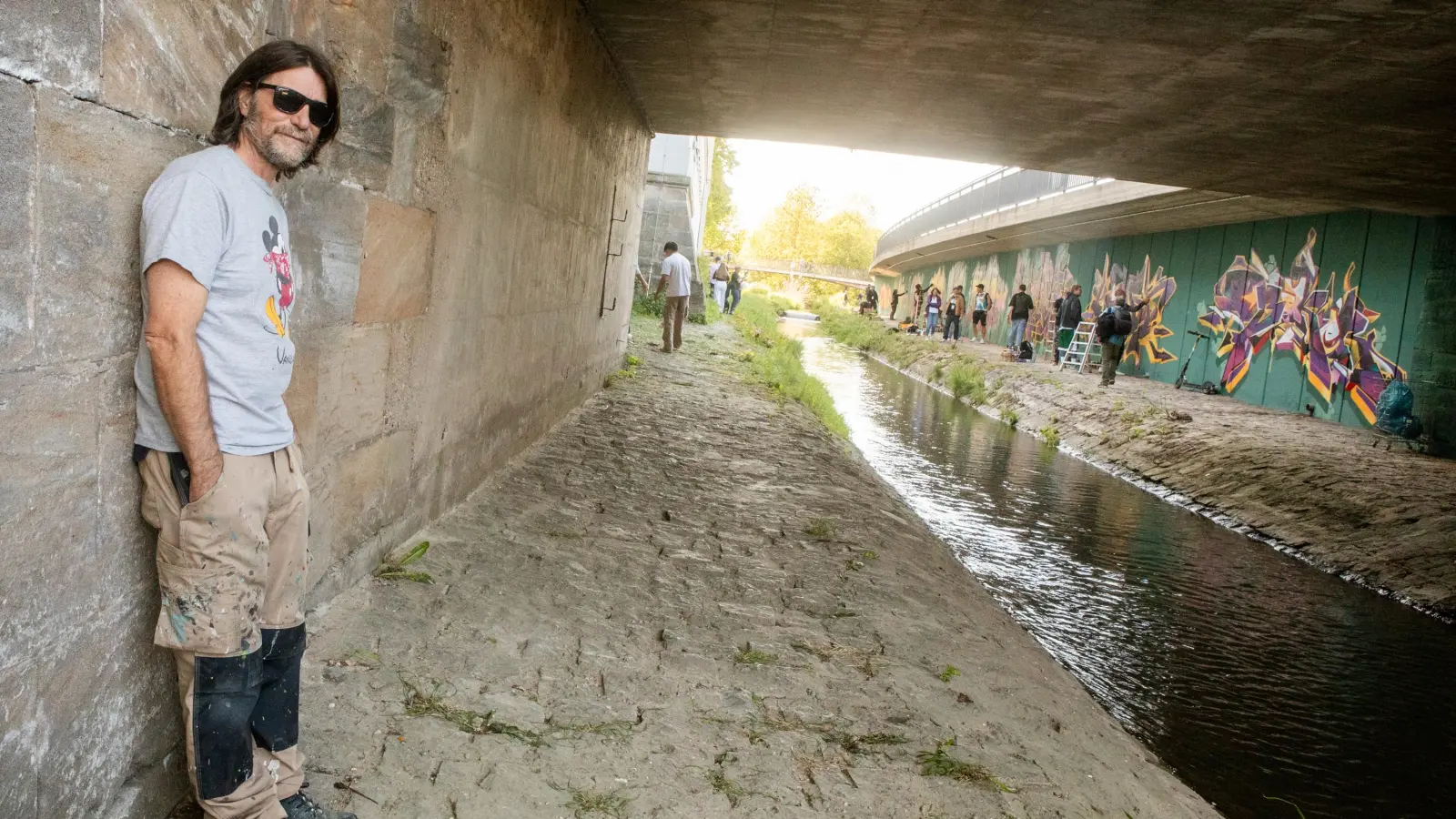 Loomit aus München ist seit 40 Jahren aktiv. An Festivals wie den Urban Impressions in Ansbach hat er noch immer große Freude. (Foto: Evi Lemberger)
