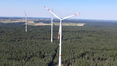 Ein Bürgerwindpark (wie hier im Birkenfelser Forst bei Flachslanden) soll in den nächsten Jahren unter anderem auch im Raum Baudenbach–Scheinfeld–Markt Taschendorf entstehen. (Symbolbild: Andrea Walke)