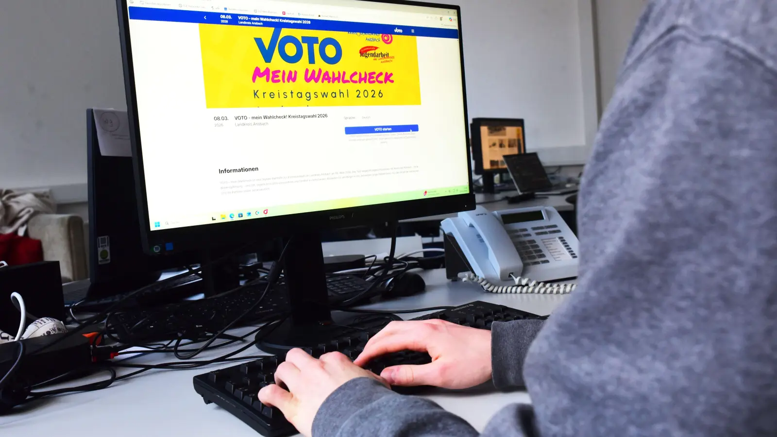 Bis zum Wahlabend ist der Wahlcheck „Voto” – hier für die Kreistagswahl im Landkreis Ansbach – online.  (Foto: Irmeli Pohl)