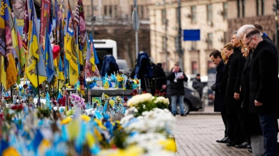 Die Ukraine zeigt sich auch nach vier Jahren Kampf gegen den russischen Angriffskrieg standhaft.  (Foto: Mads Claus Rasmussen/Ritzau Scanpix Foto/AP/dpa)
