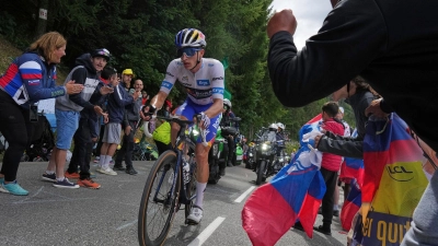 Der deutsche Radprofi Florian Lipowitz.  (Foto: Thibault Camus/AP/dpa)