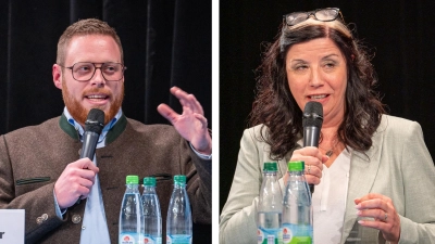 Alexander Müller (CSU) vs. Heike Gareis (SPD): Müller setzte sich durch und bekleidet nun das Bürgermeister-Amt in Neustadt/Aisch.  (Foto: Mirko Fryska)