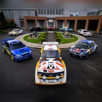 Rallye-Legenden: Für eine Sonderausstellung im Nationalen Automuseum sind sie angetreten, um die Besucher zu verzücken-  allen voran der Audi Sport quattro S1 der Gruppe B (vorn). (Foto: Dominic Fraser/Nationales Automuseum/The Loh Collection/dpa-tmn)