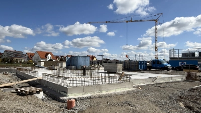 Der Neubau der Kindertagesstätte ist eines der großen Projekte der Stadt, die sich mit entsprechenden Ausgaben im Haushalt wiederfinden.  (Foto: Susanne Pöhlmann)