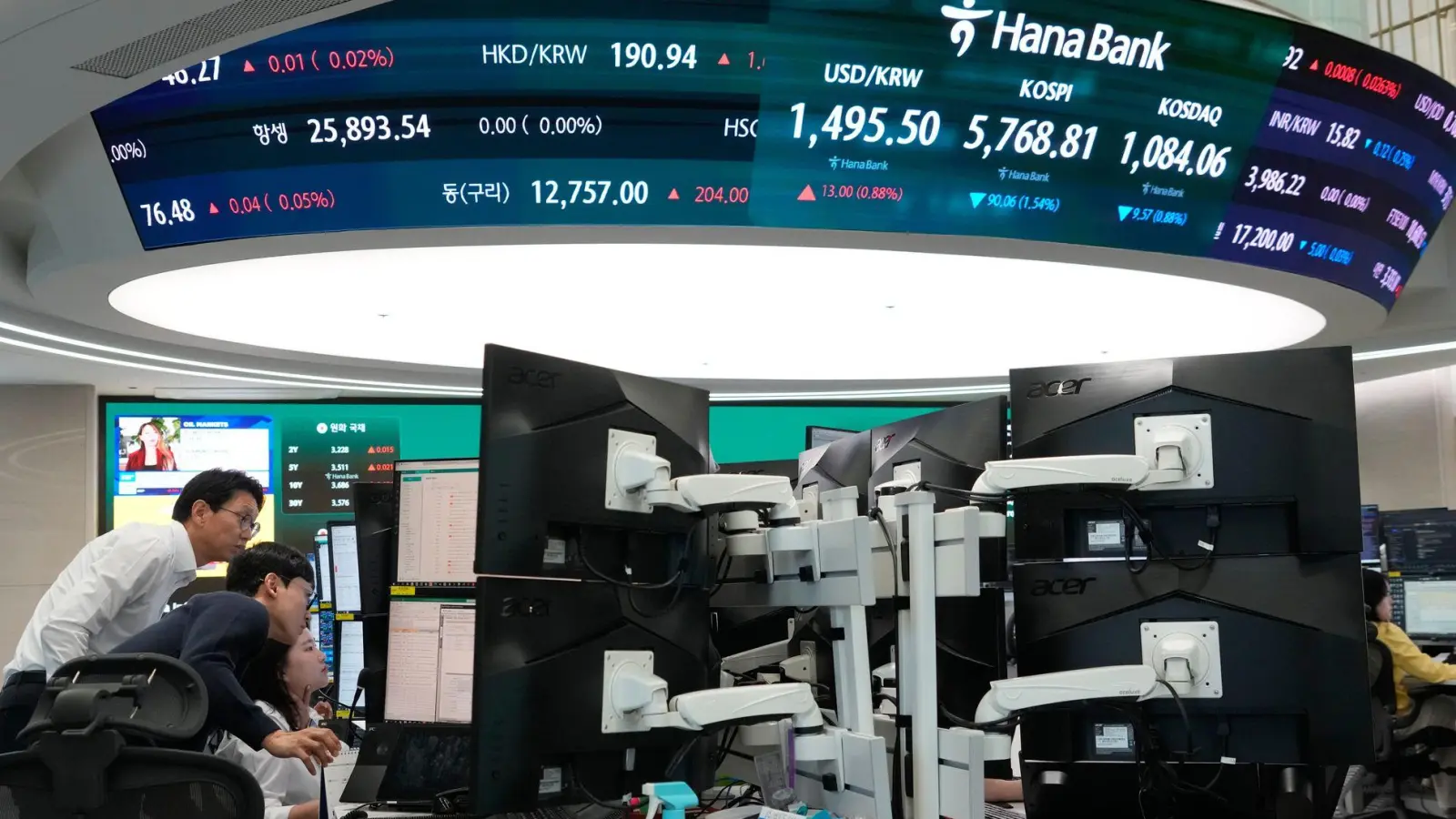 Der südkoreanische Leitindex Kospi steigt den zweiten Tag in Folge. (Foto: Ahn Young-joon/AP/dpa)