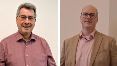 Wolfgang Lampe (SPD) und Thomas Schmitt (Bürgerliste) treten in der Stichwahl ums Bürgermeister-Amt von Uffenheim gegeneinander an. (Fotos: Johannes Zimmermann)