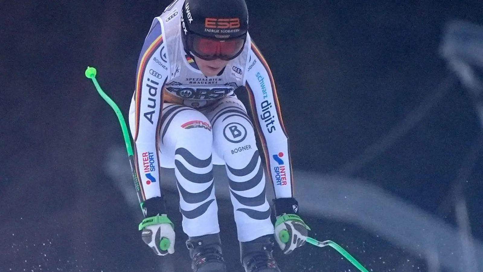 Kira Weidle-Winkelmann zeigte in der Abfahrt von Tarvisio eine starke Vorstellung. (Foto: Giovanni Auletta/AP/dpa)