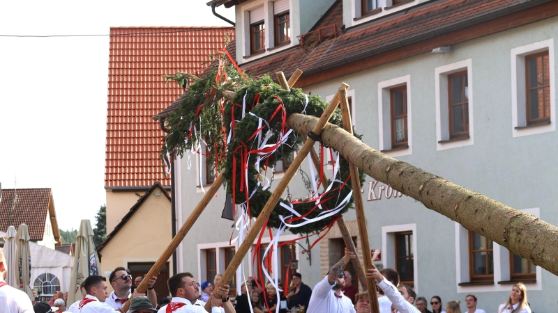 Der schmucke Kerwabaum wird wieder gemeinsam aufgestellt. Feiern auch Sie mit! (Foto: Alexander Biernoth)