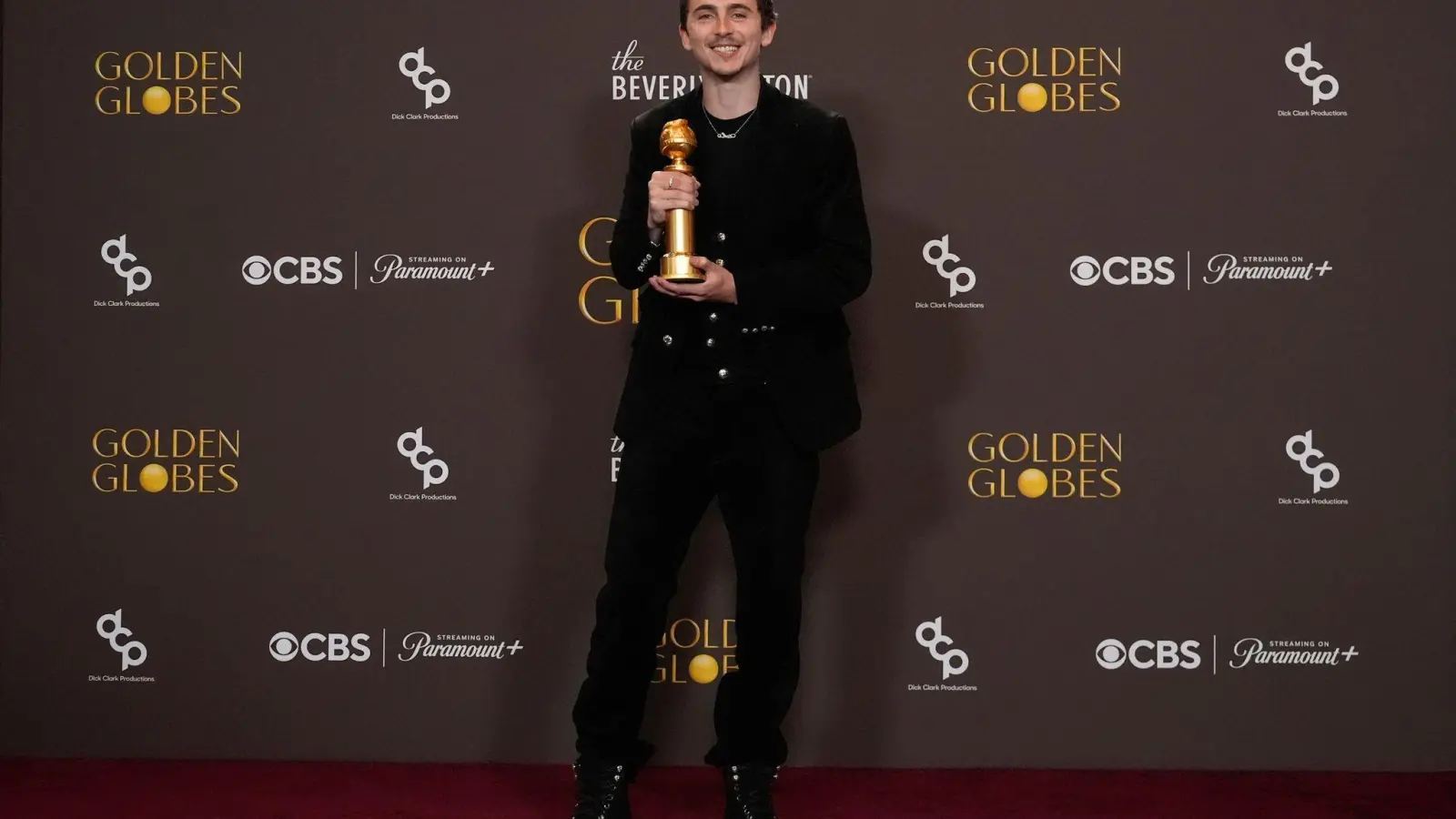 Timothée Chalamet bekam seinen ersten Golden Globe. (Foto: Chris Pizzello/Invision/AP/dpa)