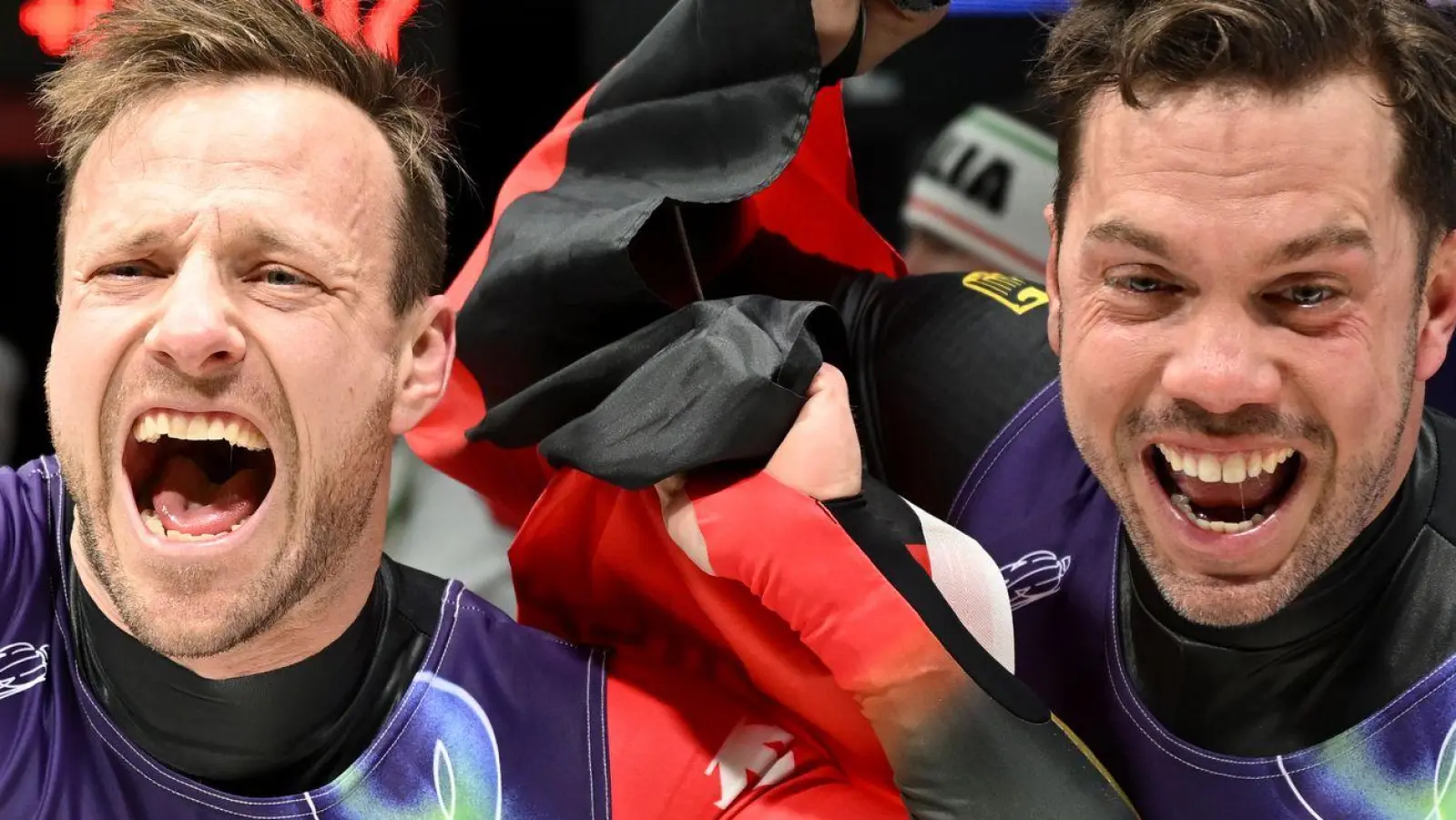 Tobias Wendl (Deutschland, r) und Tobias Arlt (Deutschland) wollen nun bis Olympia 2030 weitermachen. (Archivbild) (Foto: Robert Michael/dpa)