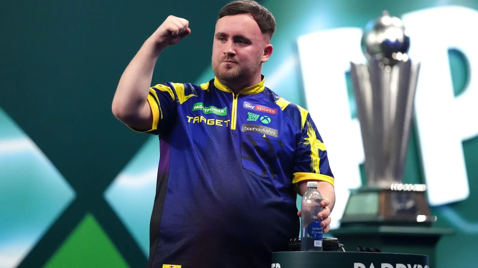 Luke Littler beim WM-Finale. (Foto: John Walton/PA Wire/dpa)