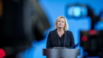 Bundesinnenministerium Nancy Faeser während einer Pressekonferenz. (Foto: Kay Nietfeld/dpa)