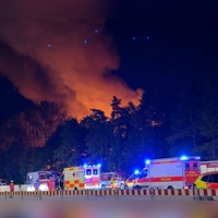 In Nürnberg brannte ein Waldstück.  (Foto: Sven Grundmann/NEWS5/dpa)