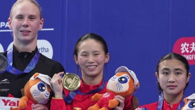 Erstmals schaffte es Pauline Pfeif bei einer WM auf das Podest. (Foto: Ng Han Guan/AP/dpa)