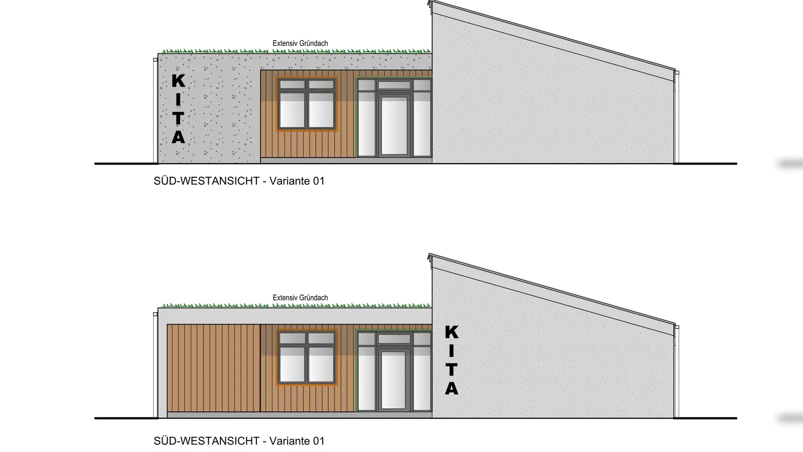 So soll die neue Kita im Markt Nordheimer Ortsteil Ulsenheim aussehen. Rund zwei Millionen Euro stehen an Gesamtkosten im Raum, die Stadt Uffenheim wird sich daran wohl beteiligen. (Plan: Büro Liebberger und Schwarz)