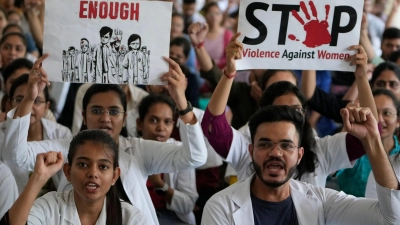 Der Protest in Indien nach dem grausamen Tod einer Ärztin in Ausbildung ist groß. (Foto: Ajit Solanki/AP)