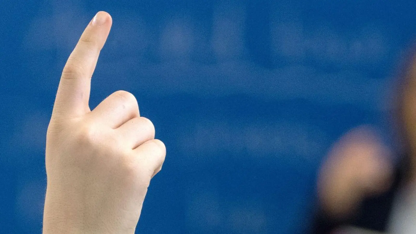 Ein Schüler meldet sich im Unterricht. (Foto: Armin Weigel/dpa/Symbolbild)