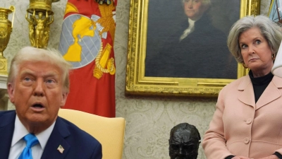 Die Stabschefin des Weißen Hauses, Susie Wiles, äußert sich überraschend offen über ihren Chef. (Archivbild) (Foto: Evan Vucci/AP/dpa)