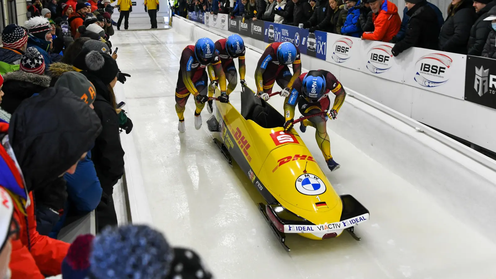 Bob ist ein Drittel Start, ein Drittel Fahrt und ein Drittel Material, heißt es. Felix Straub ist im Team Friedrich als Anschieber vor allem für das erste Drittel zuständig. (Foto: Viesturs Lacis)