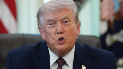 US-Präsident Donald Trump lobt die Nasa-Mission „Artemis 2„ (Foto: Alex Brandon/AP/dpa)