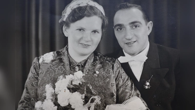 Ein Foto von der Hochzeit im Jahr 1955. (Repro: Ulli Ganter)