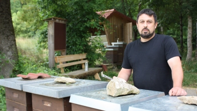 Jeden Samstag in der Saison gibt Marcel Budaker am Lehrbienenstand zukünftigen Hobbyimkerinnen und -imkern sein Wissen weiter. (Foto: Anna Beigel)