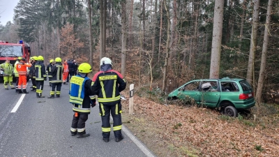 Bei einem Verkehrsunfall zwischen Dettendorf und Diespeck ist am Montagmorgen ein junger Mann ums Leben gekommen. (Foto: Kreisfeuerwehr Neustadt/Rainer Weiskirchen)