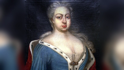 Markgräfin Caroline von Ansbach auf einem Gemälde im Ansbacher Museum. Im Jahr 1727 wurde sie Königin von Großbritannien.  (Foto: Lara Hausleitner)