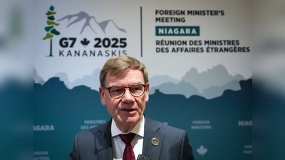 Außenminister Johann Wadephul (CDU) äußert sich am Rande des Treffens der Außenminister der G7-Runde wirtschaftsstarker Demokratien. In Kanada ist der Gaza-Friedensplan eines der Hauptthemen. (Foto: Soeren Stache/dpa)