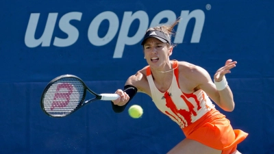 Andrea Petkovic verliert ihr letztes Grand-Slam-Spiel gegen Belinda Bencic. (Foto: Mary Altaffer/AP/dpa)