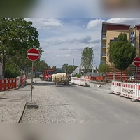 Die neugestaltete Erkenbrechtallee nimmt Konturen an.  (Foto: Alexander Rausch)