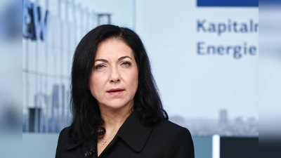 Wirtschaftsministerin Reiche wirbt in Frankfurt für den Standort Deutschland  (Foto: Hannes P. Albert/dpa)