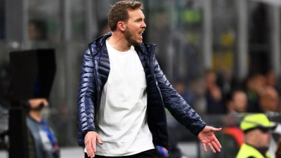 On fire am Spielfeldrand: Bundestrainer Julian Nagelsmann. (Foto: Federico Gambarini/dpa)