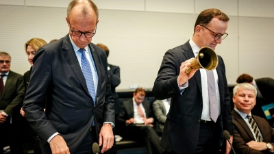 Merz unterrichtete heute die Unions-Fraktion über die Ukraine-Verhandlungen. (Foto: Kay Nietfeld/dpa)