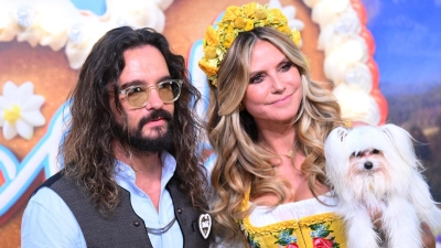 Model Heidi Klum - hier mit Ehemann Tom Kaulitz - hat bereits zum zweiten Mal zum „HeidiFest“ geladen.  (Foto: Felix Hörhager/dpa)