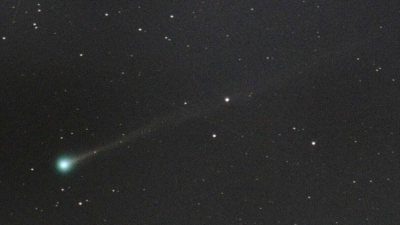Dieser Komet mit dem Namen „C/2025 R3 (PANSTARRS)“ soll sich deutschlandweit in den frühen Morgenstunden bei klarer Sicht beobachten lassen. (Foto: Uwe Pilz/Vereinigung der Sternfreunde/dpa)