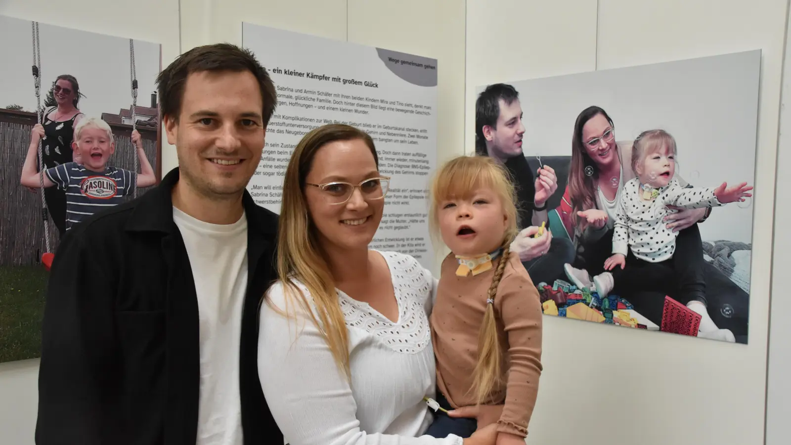 Rainer und Christine Foltyl mit Töchterchen Elli (4). Die Eltern sind stolz auf ihre „kleine Kämpferin”, die sich von der angeborenen Lungenfehlbildung nicht ausbremsen lässt.  (Foto: Silvia Schäfer)