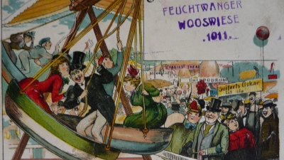 Der „Feuchtwanger Kalender 2024“ steht unter dem Motto „Erinnerungen an früher“. Dieses Monatsblatt zeigt beispielsweise eine Postkarte, mit der 1911 Grüße von der Mooswiese übermittelt wurden. (Repro: Erich Herrmann)