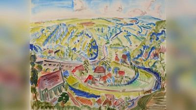 Das Aquarell „Im Taubertal“ von Erich Heckel aus dem Nachlass Erich Heckel, Hemmenhofen/Jens U. Nober (Galerie Neher, Essen). (Bild: Erich Heckel)