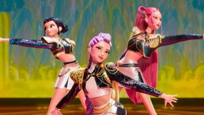 Im Netflix-Hit „KPop Demon Hunters“ geht es um die Band Huntrix - hier von links nach rechts: Zoey, Rumi und Mira. (Foto: -/Netflix/dpa)