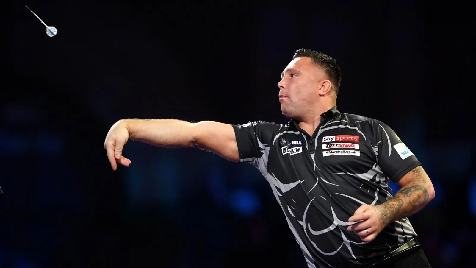 Scheiterte bei der Darts-WM schon im Viertelfinale: Gerwyn Price. (Foto: Zac Goodwin/PA Wire/dpa/Archivbild)