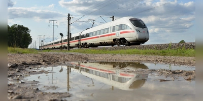 Ein ICE bei Langenfeld: Fahren künftig die Fernzüge zwischen Nürnberg und Würzburg auf einer separaten Schnellfahrstrecke? (Foto: Johannes Hirschlach)
